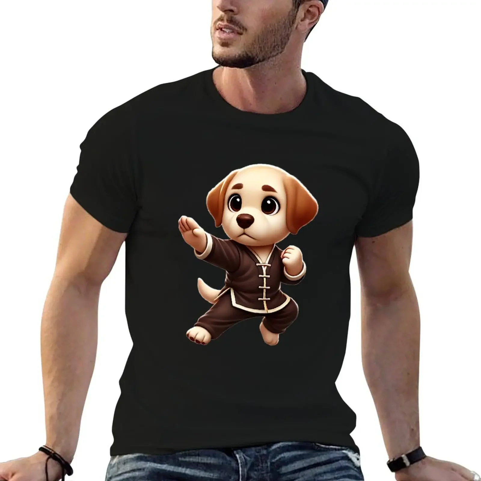 Kung Fu Labrador T-Shirt for a boy basketball graphic tees funny t shirts for men