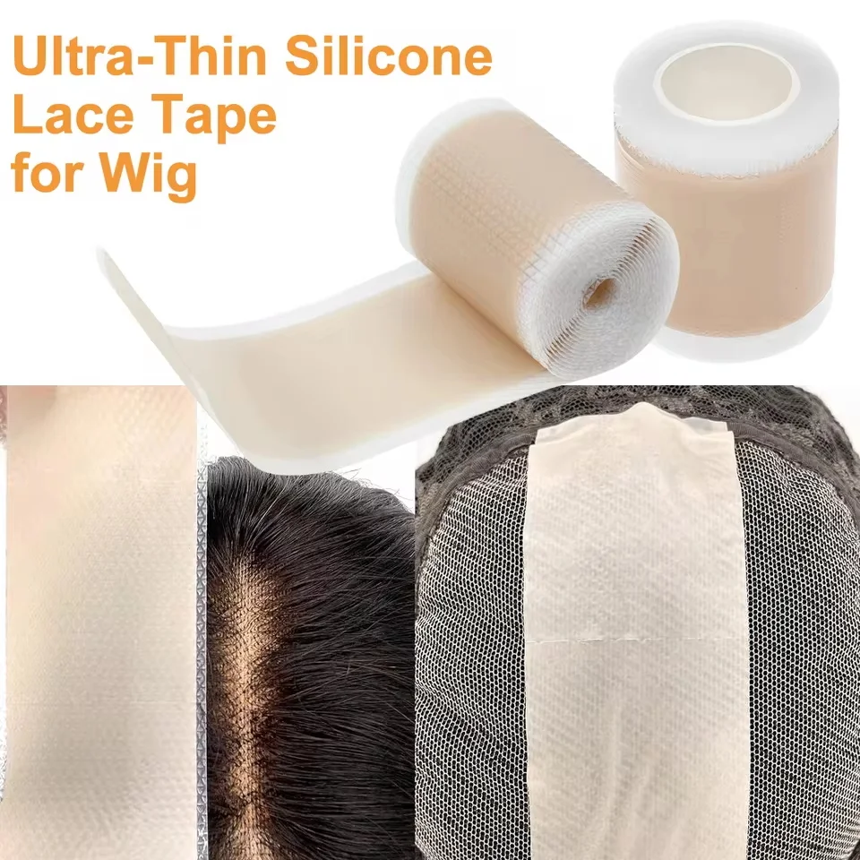 Ultra-Thin Breathable Silicone Lace Tape for Wig Non-Slip 1.57in X 19.7in Lace Wig Grip Grids with Knotted Design for Secure Fit