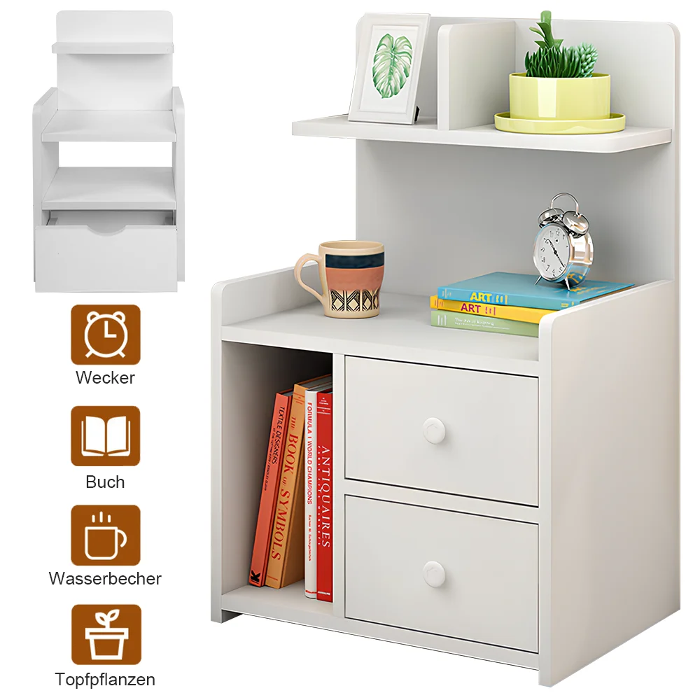 60*33*26CM/ 60*43*26CM Nightsatand Bedside Table Side Table with drawers Wooden Bedroom Nightsatand Modern Table