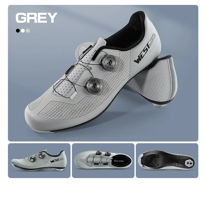 WEST BIKING Herren-Rennradschuhe mit Carbonfaser-Sohle, Dual-Dial-Renn-Sneaker, leichte, atmungsaktive Fahrradschuhe für SPD SL – Detail 20