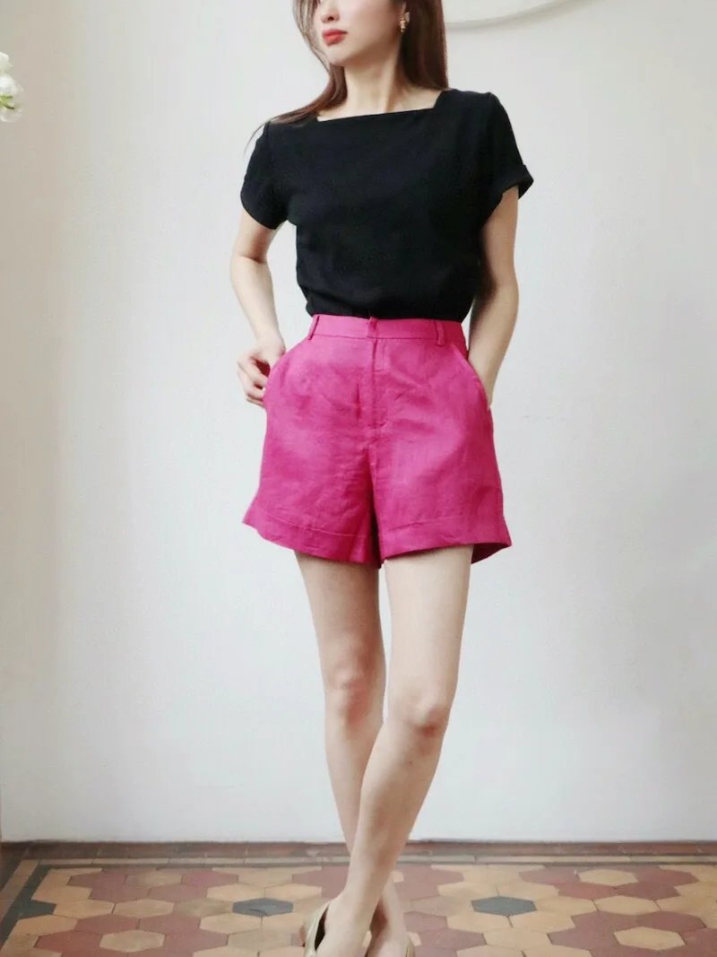 

Bla Versatile Cotton T-irt Original Square Collar Unique Sle Commute Faion Slim Fit ort Sve Summer Top