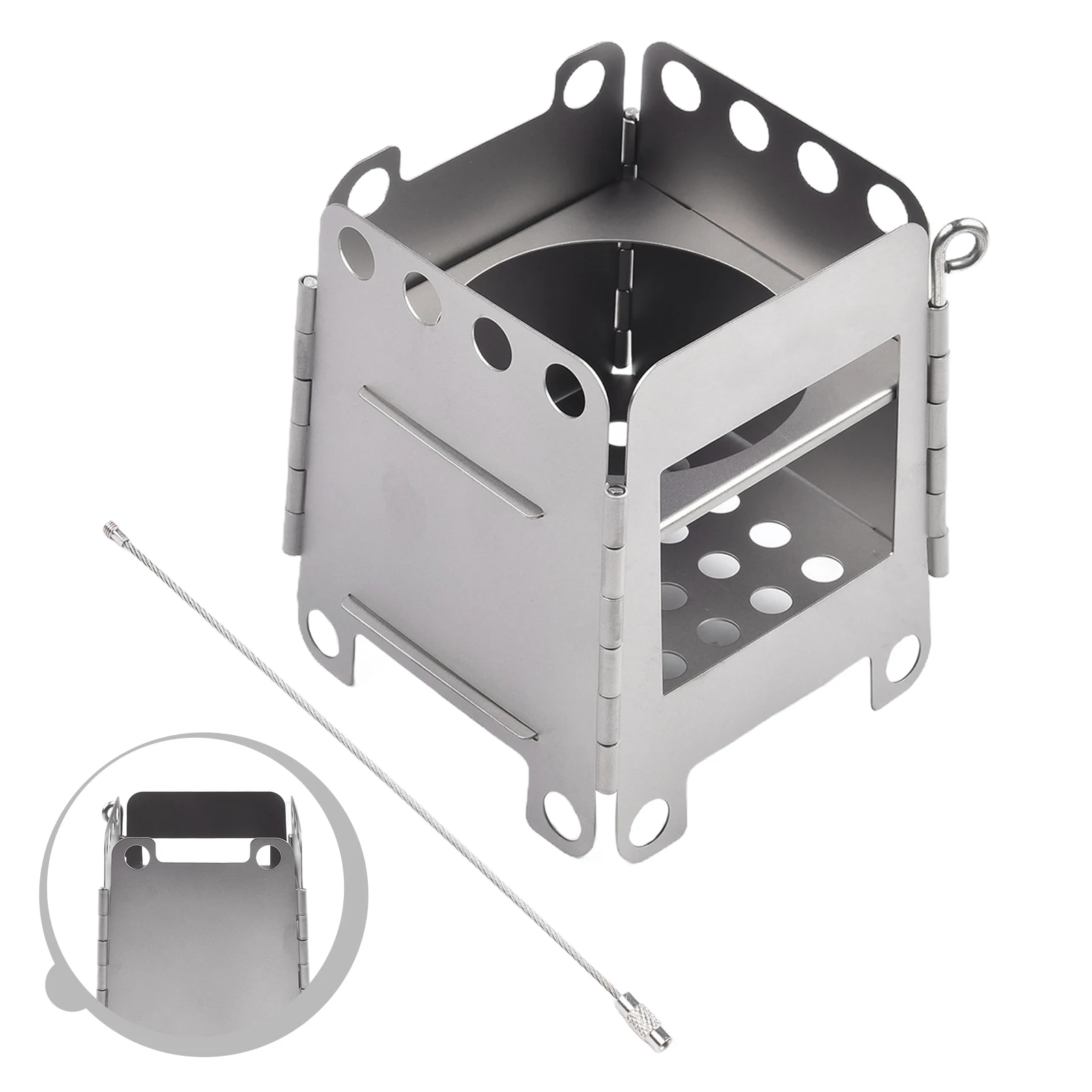 مواقد التخييم في الهواء الطلق كيس التخزين موقد قابل للطي S 293 جرام للطي موقد الخشب التيتانيوم سهل الاستخدام للتخييم نزهة #3