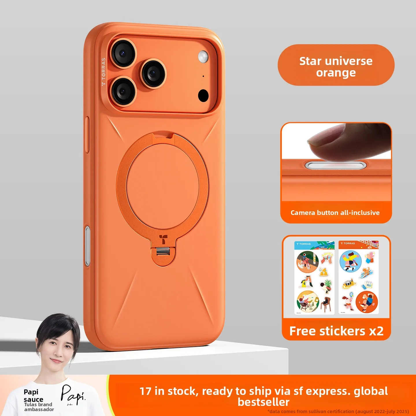 

2026 Torras Pivot Case Q1pro for Apple 17 Pro Max iPhone 16 Pro Magnetic Stand Drop Proof Full Coverage