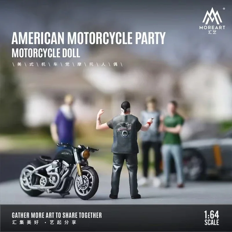 MoreArt&TIME MICRO 1:64 American Motorcycle Party Man Resin Figure Set