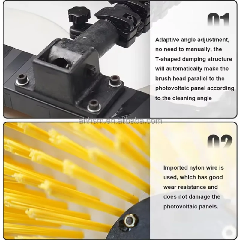 Handheld Telescopic Pole Solar Panel Cleaning Brush Photovoltaic Cleaning Electric Cleaning Brush