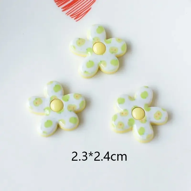 10pcs Fruit Green Cute Accessory DIY Decoration Button, Cartoon Accessory Dopamine Detachable Hole Shoe Phone Case Decoration
