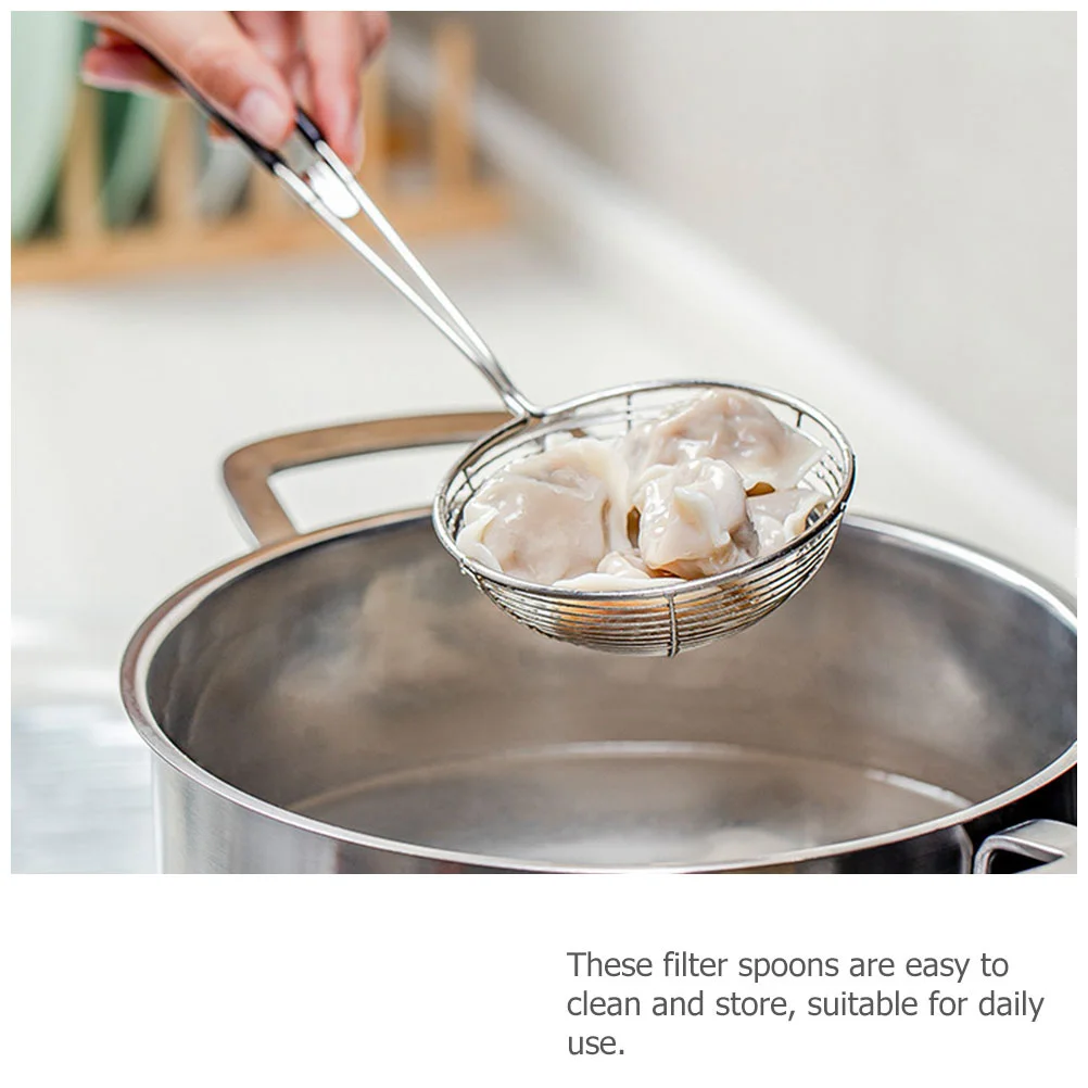 

9Pcs Stainless Steel Mesh Spoon Strainers Heat Resistant Wearproof Kitchen Utensils for Soup Ladles Oil Filters Daily Use