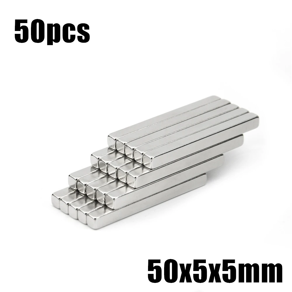 

50pcs 50x5x5mm Super Powerful Strong Rare Earth Block NdFeB Magnet Neodymium N35 Magnets 50*5*5mm