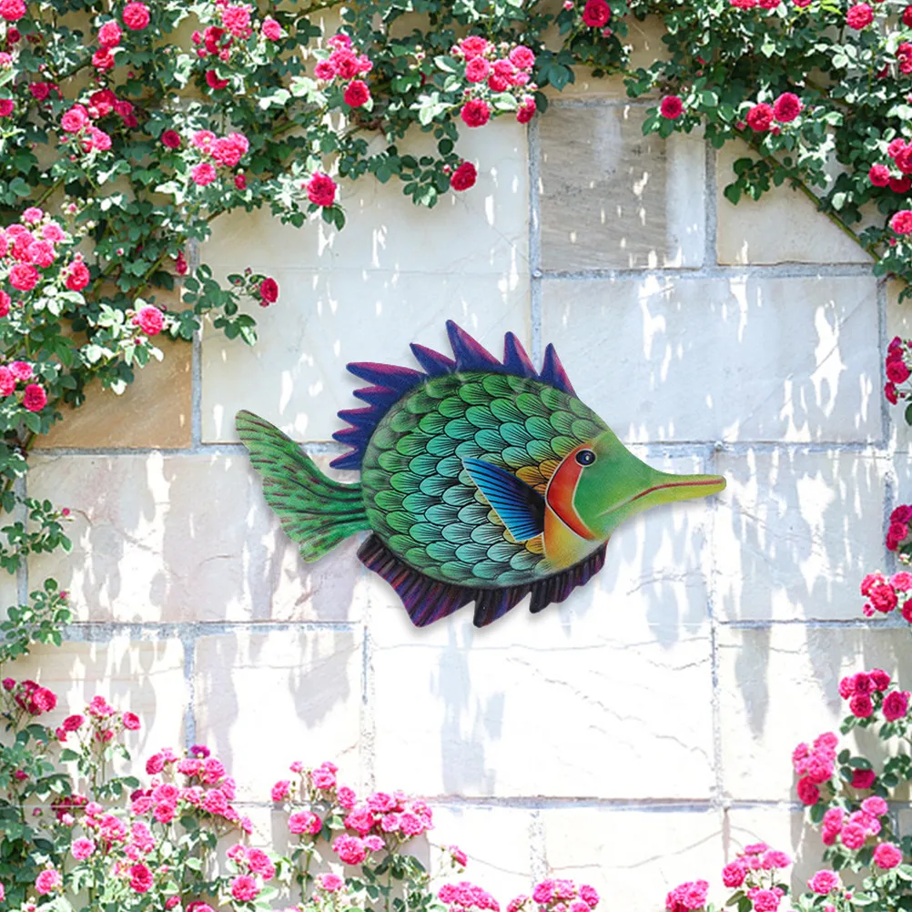 2Pcs Iron Fish Wall Ornament Creative Hanging Metal Fish Craft Decor Perfect for Home Garden Office Balcony Bedroom