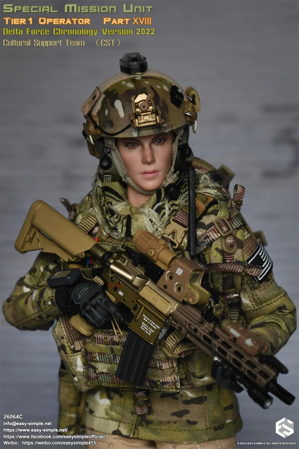 Easy&Simple 26064C 1/6 Soldier Female Member of the CAG Special Forces Full Set 12'' Action Figure Model Toys In Stock