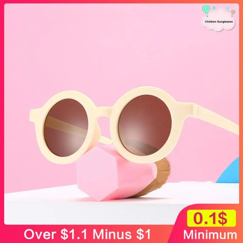 Solid Eyeglasses Uv Protection Cute Round Frame Glasses Kids Fashion Eyewear Student Retro Sunglasses Boys Sunnies Toddler