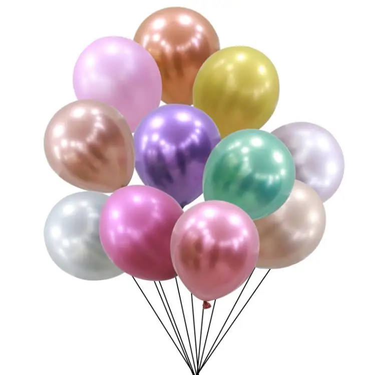 50pcs/bag Wholesale 10Inch Party Decoration Latex Round Metallic Balloon Happy Birthday Wedding Anniversary Decor Balloons ni304