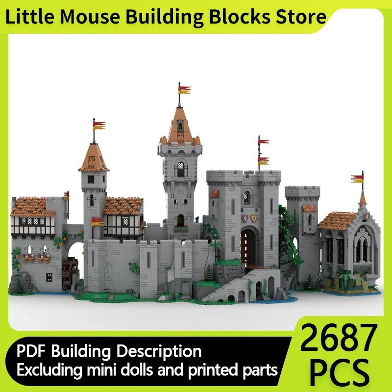 Medieval Castle Model MOC Building Bricks Knight Rock Tower Modular Technology Gifts Holiday Assemble Children Toys Suit