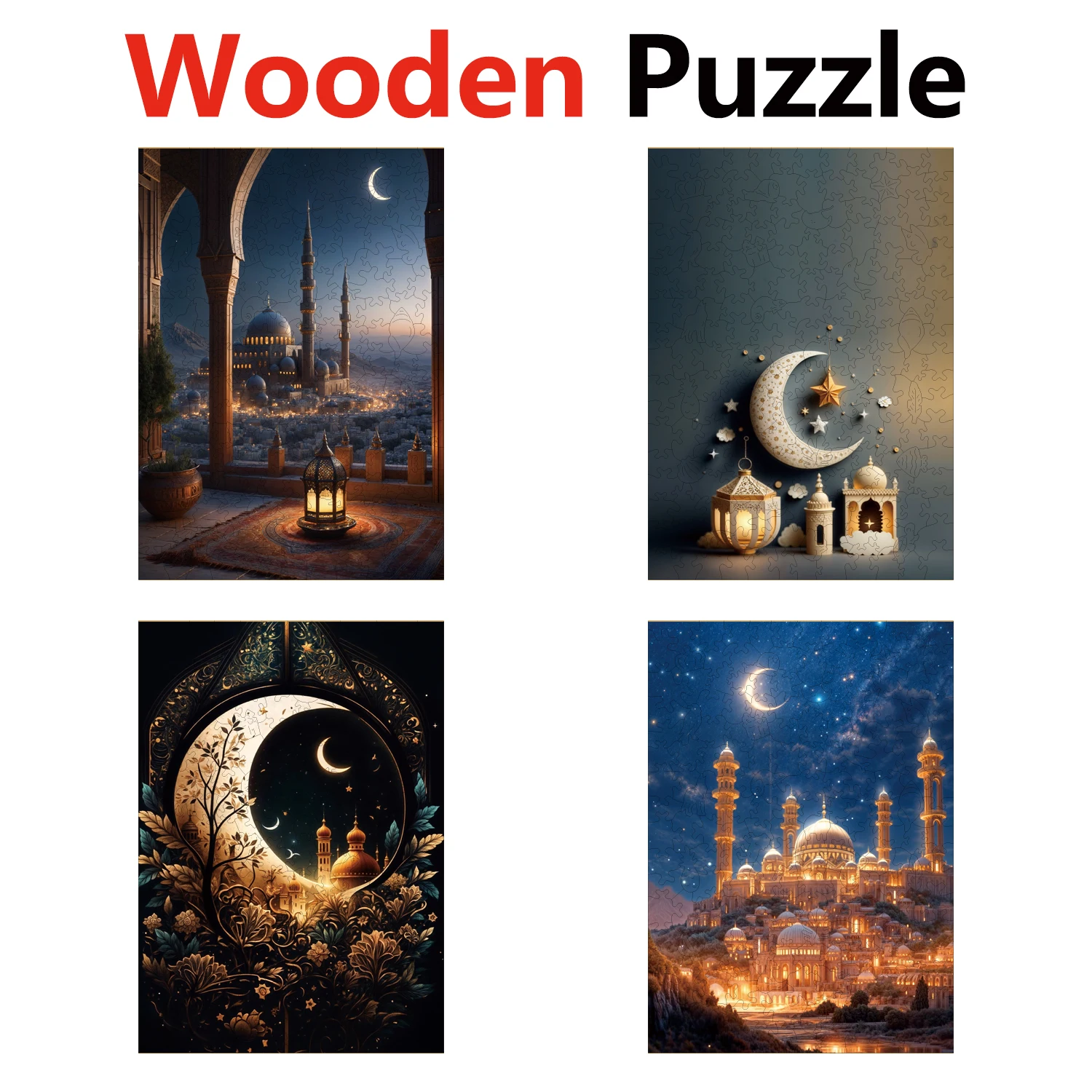 

Golden Moon Starlight Sparkle Animal Puzzles High Quality Jigsaw Puzzle Wooden Puzzle Best Christmas Gift