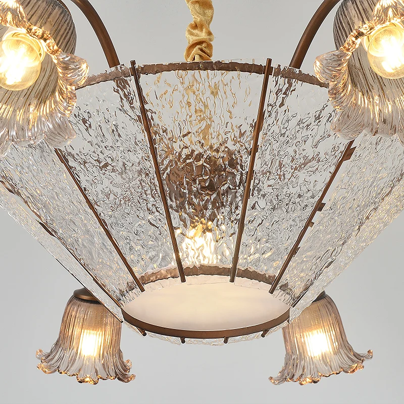 Americano vintage ferro forjado lustres flor forma de vidro pendurado lâmpadas quarto restaurante cozinha sala estar luzes pingente