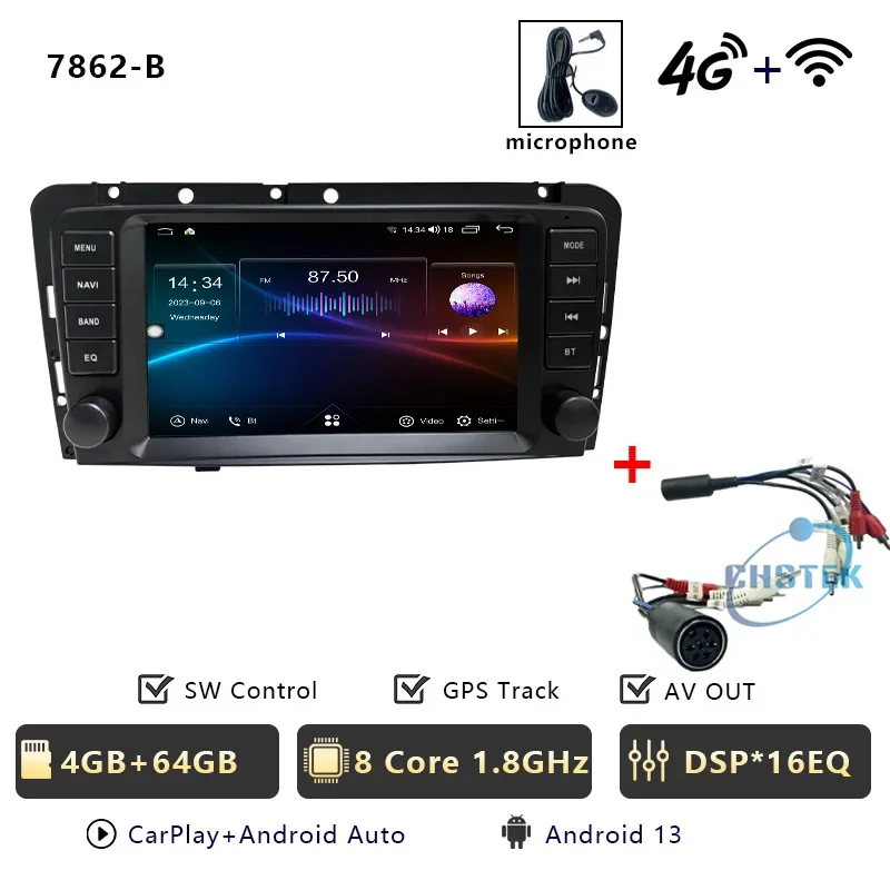 CHSTEK Carplay Android 13 Autoradio Voor Volvo S40 V40 XC70 V70 S60 2005 2006 2007 2008 2009 GPS WIFI 4G RDS Head Unit Autoradio