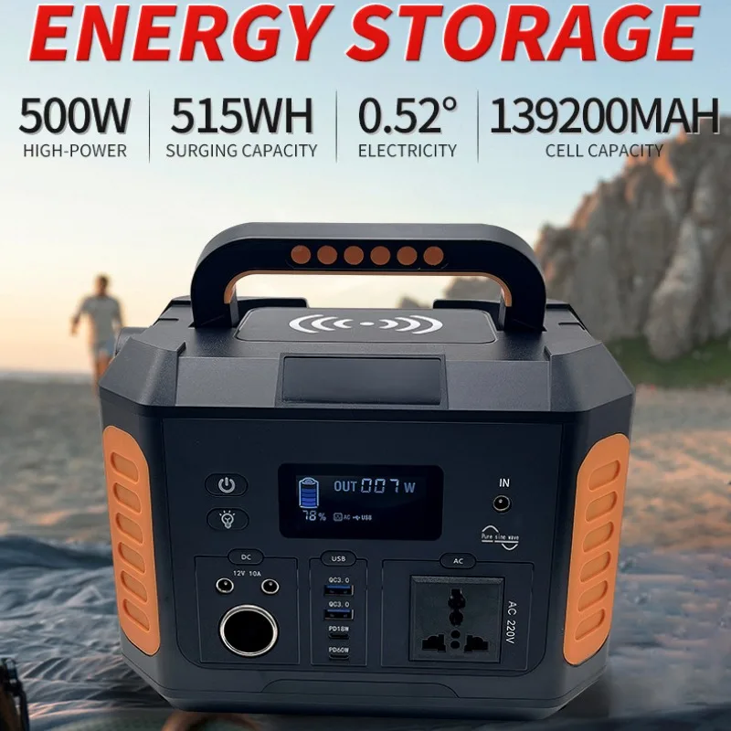 Portable Power Station 139200mAh 500W original Power Bank Charger 110V/220V lithium battery Outdoor camping portable charger