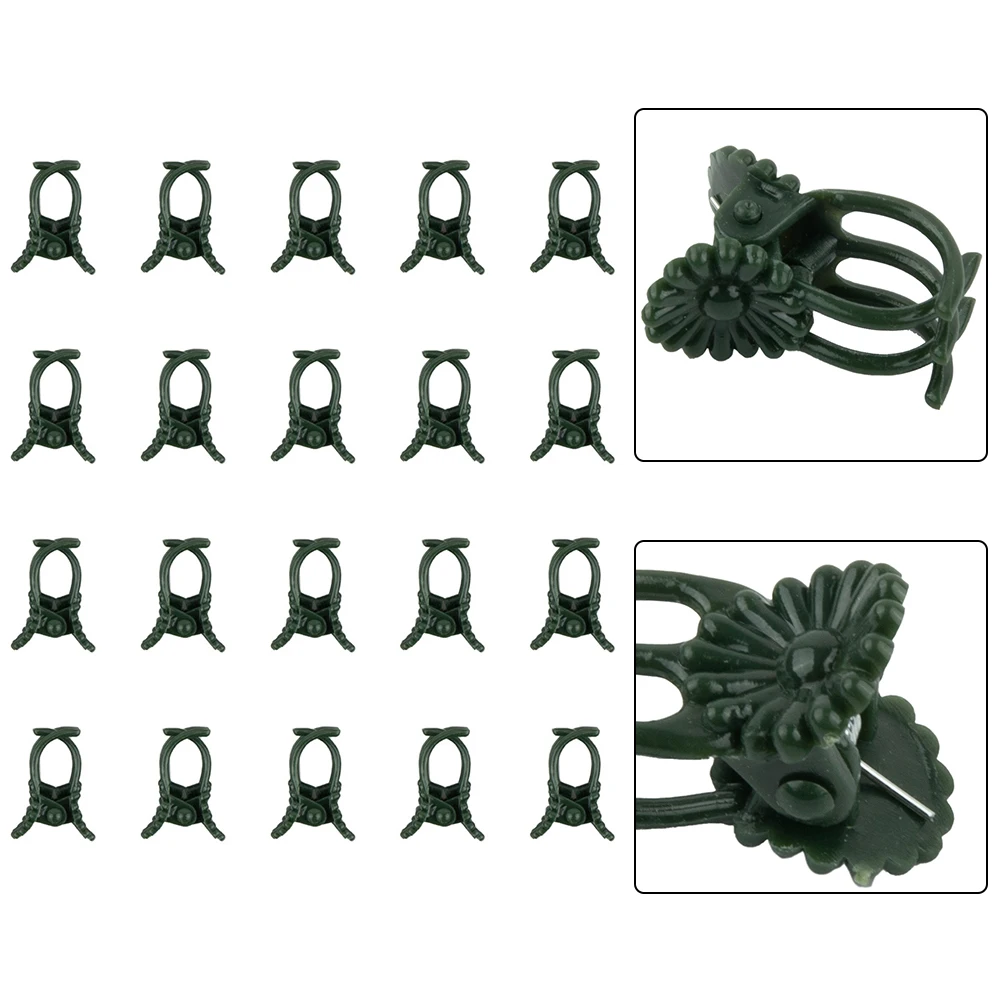 20Pcs Orchid Stem Clip Plant Support Vine Plastic Clips Flower Grow Branch Clamps Garden Plant Support Fixture Bracket