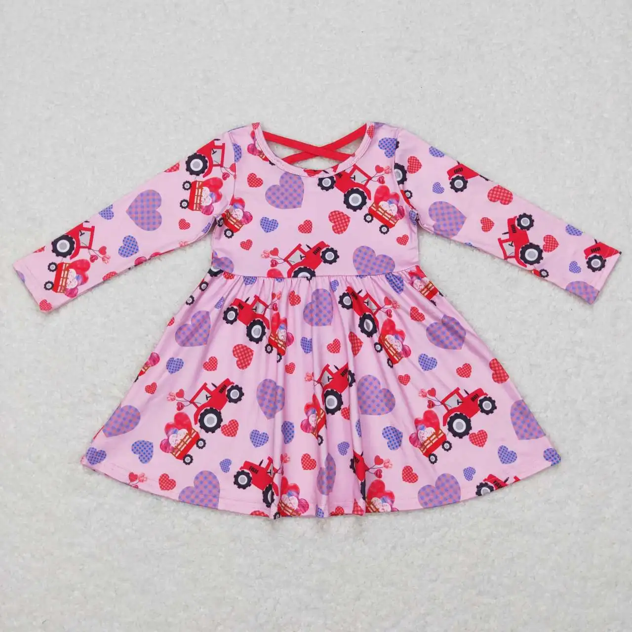 

New Wholesale Girls Autumn And Winter Long-Sleeved Dress With Round Neck Elements And Clear Pattern