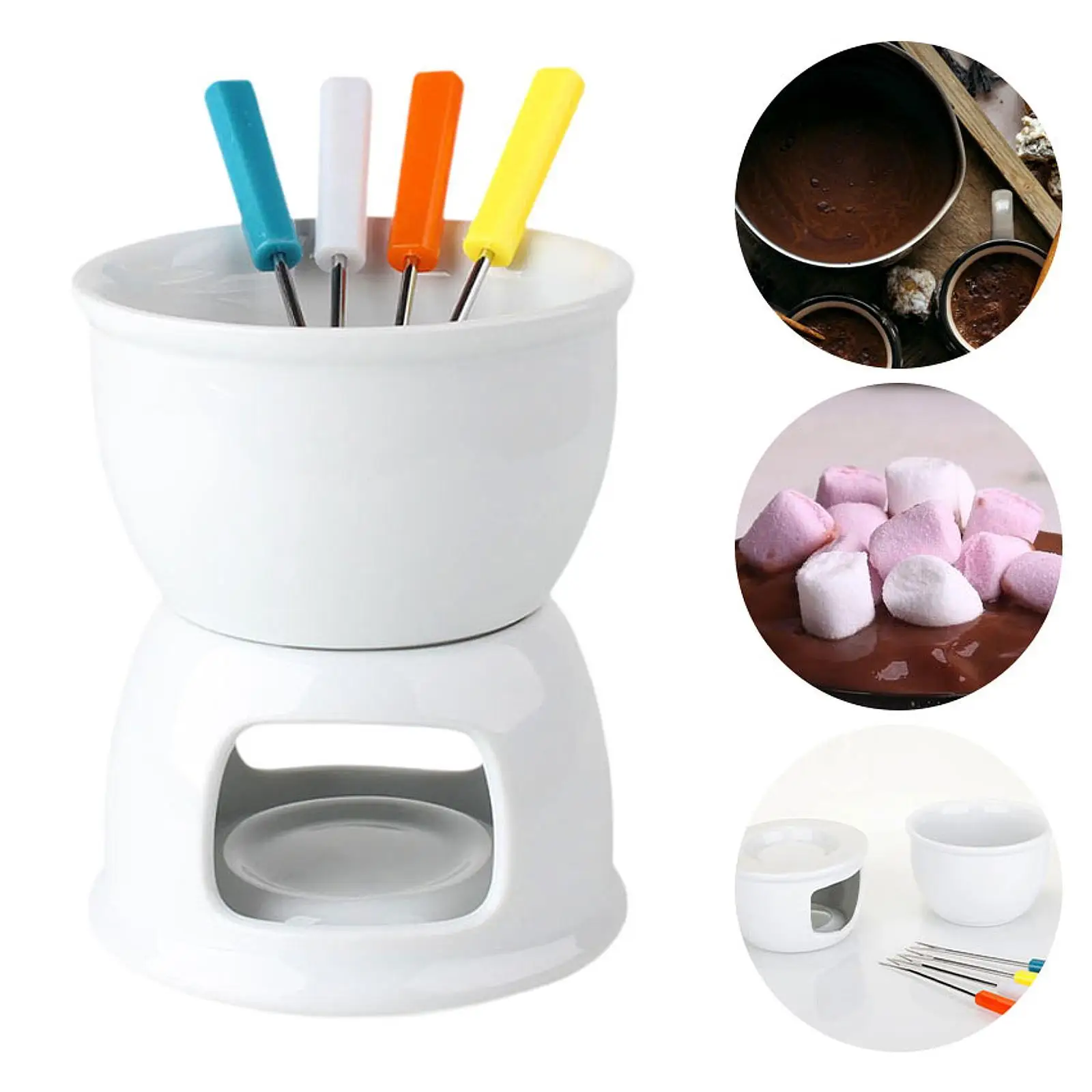 

Chocolate Fondue Pot Cheese Melting Tapas Chocolate Melter Ceramic Hot Pot for Parties Engagement and Events Weddings Birthdays