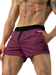 Pantalones cortos para correr para hombre, bañador Sexy de secado rápido, ropa de baño para playa, novedad de 2021