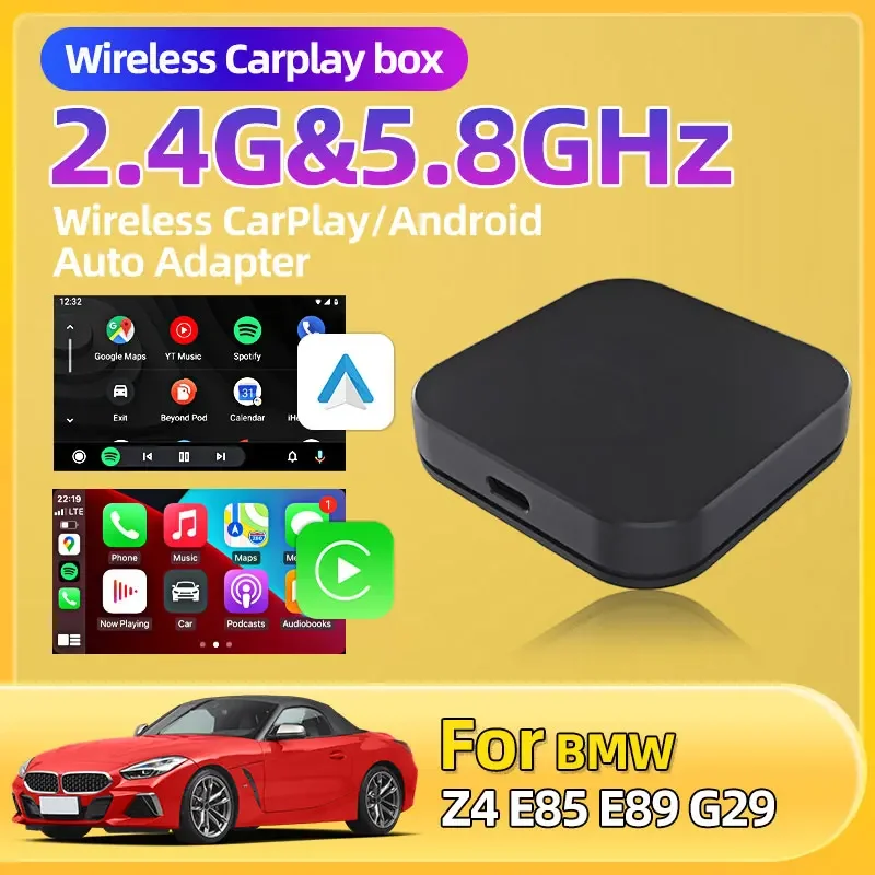 Для BMW Z4 E85 E89 G29 проводной к беспроводному CarPlay и Android Auto Smart Box Универсальный 2,4G и 5,8 ГГц Wi-Fi Bluetooth Connect Plug & Play