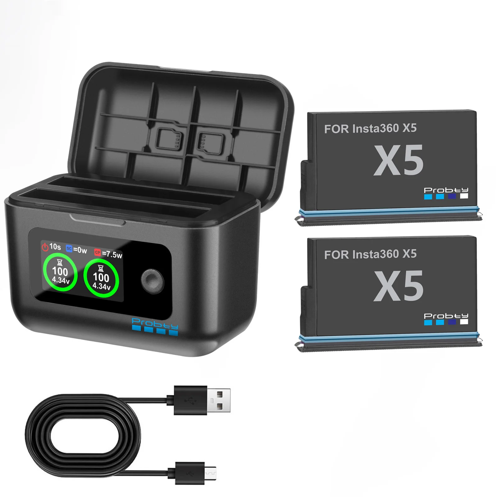 2850mAh voor Insta360 X5 Vervangende Batterij/Snellader doos voor Insta 360X5 Actie Camera Accessoires