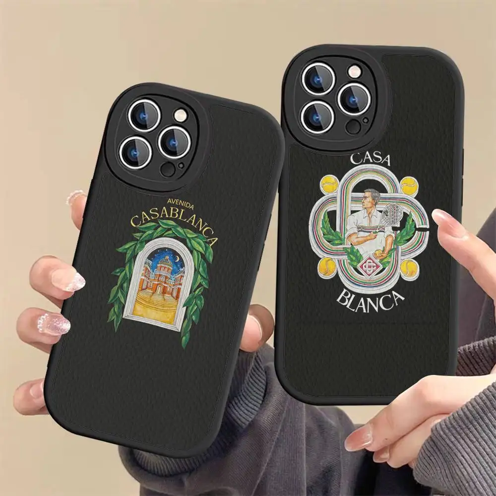 

Hot C-Casablanca Phone Case For IPhone 16 15 14 13 12 11 Pro Max Plus Leather Soft Cover