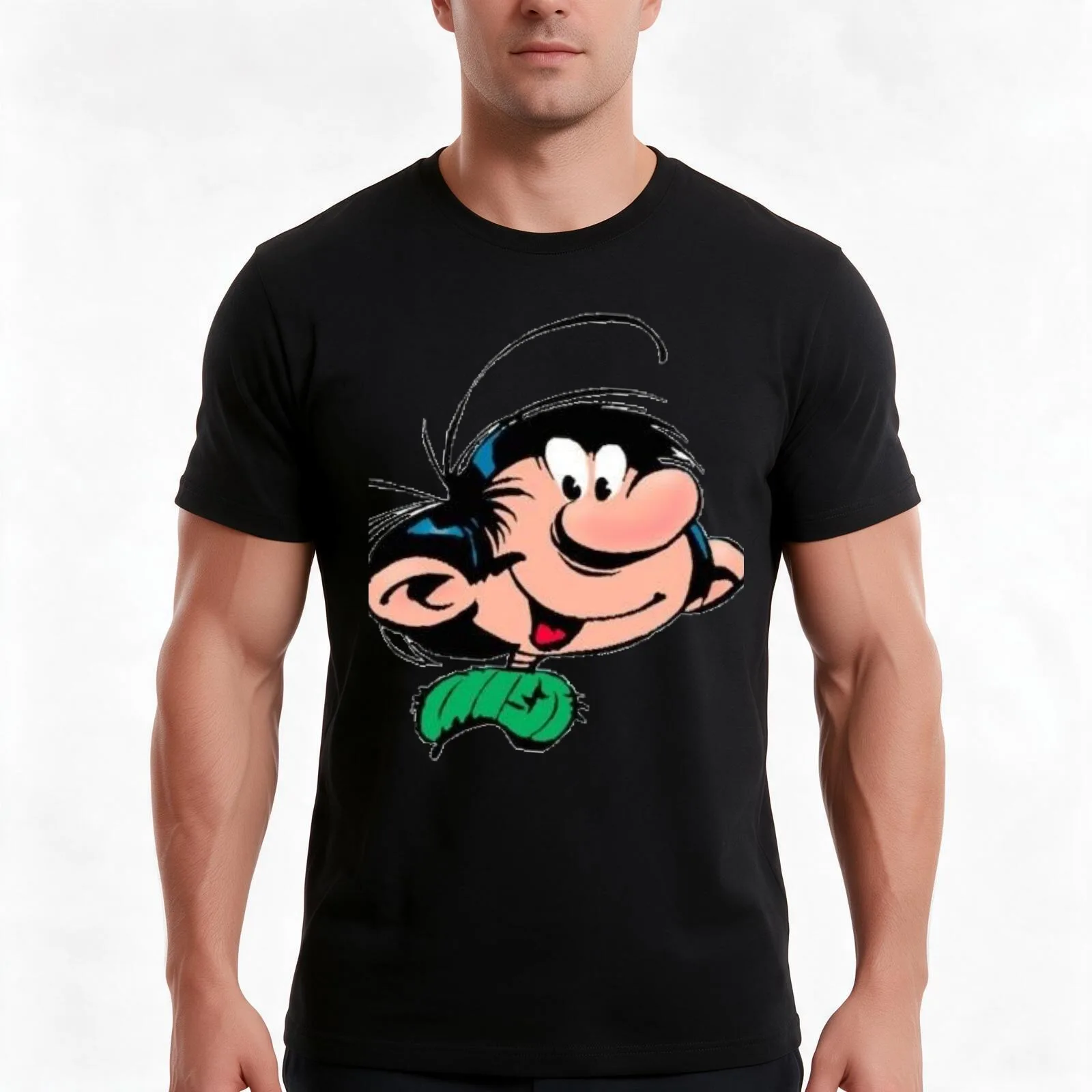 Gaston lagaffe T-Shirt Summer Casual Cotton Tee Oversized Streetwear Tops Vintage Graphic Print Loose Fit Short Sleeve