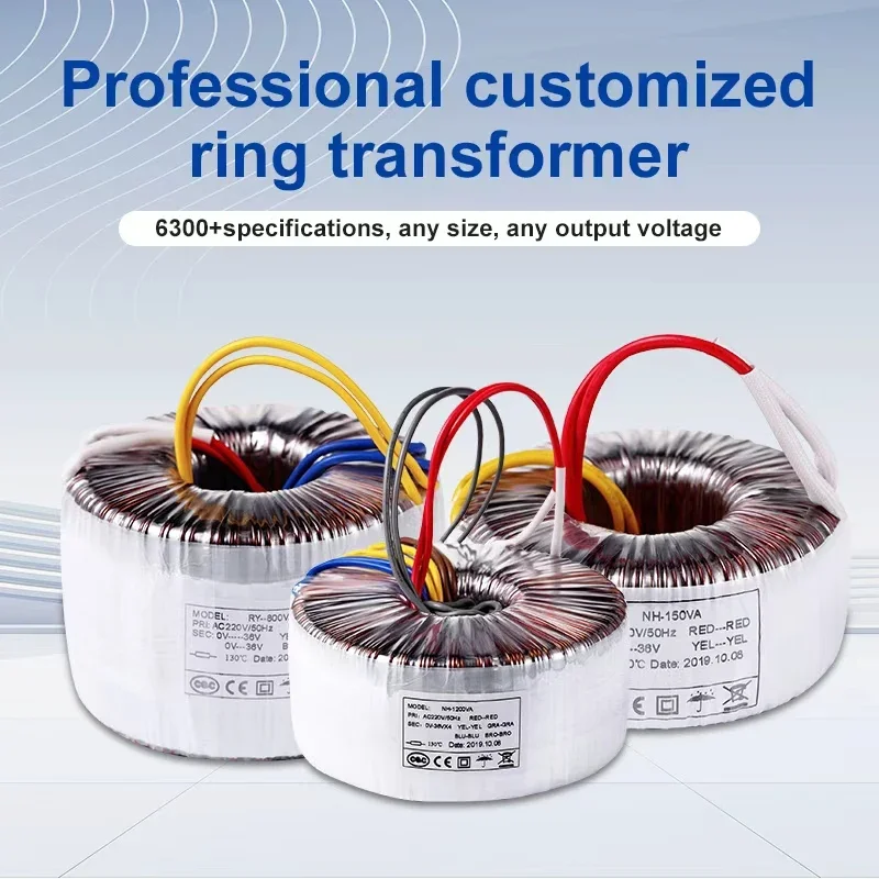 

Custom Power Voltage 12V/36V/220V Ring Transformer Donghui Ring Transformers for Electrical Equipment Conversion 300W