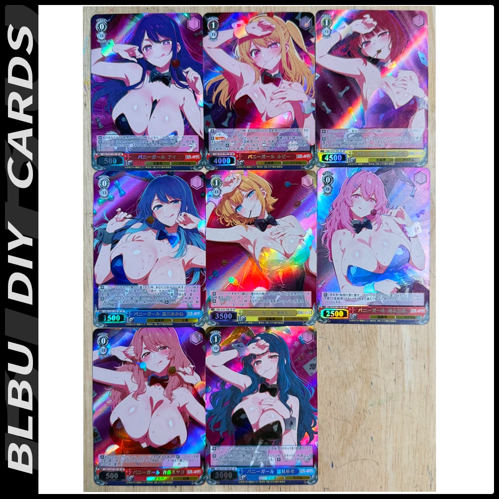 

BLBU ACG OSHI NO KO Card Hoshino Ai Sexy Anime Card Relief Colorful Flash idol bunny girl Collectible Card