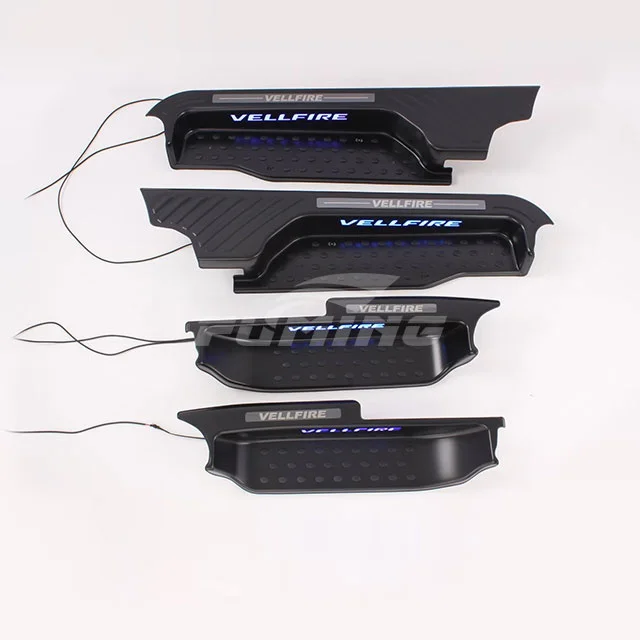 알파드 차량 개조 액세서리용 스테인리스 스틸 교체 페달, 장식용 분위기 조명 포함