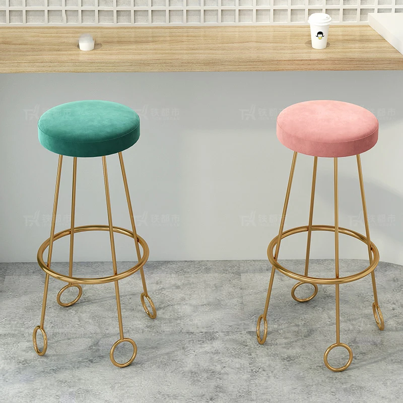 Reception Make Up Modern Bar Stool Gold Luxury Designer Saloon Patio Bar Stool Party Garden Round Tabourets De Bar Furniture