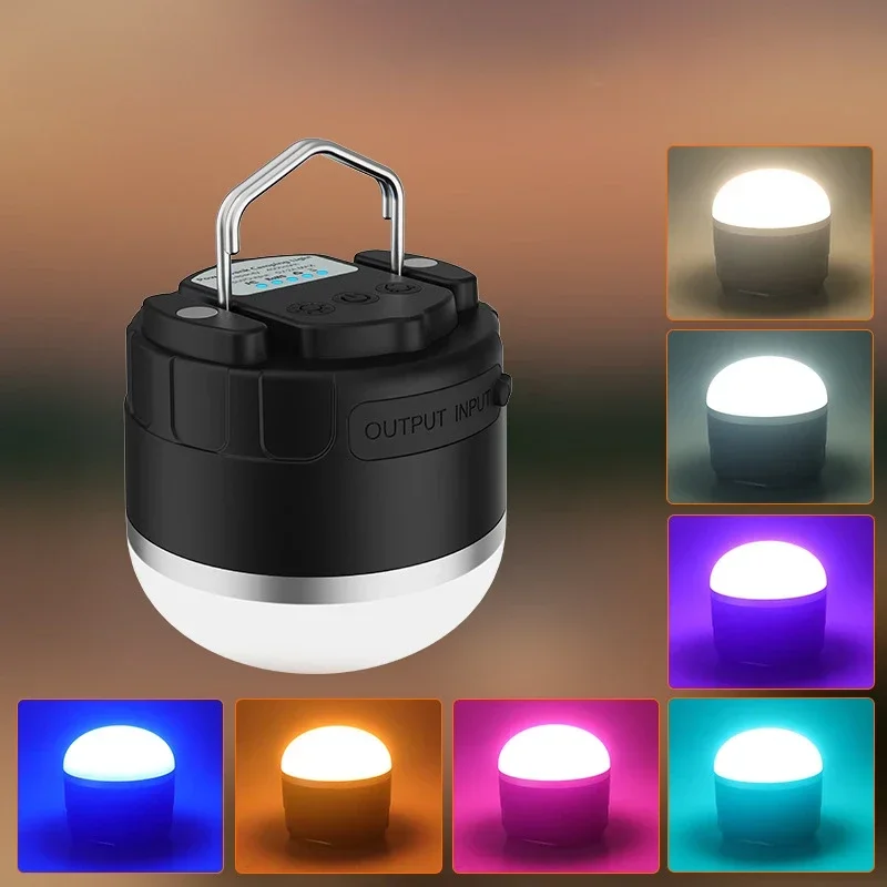 Camping เต็นท์แสงยาวความอดทนไฟฉายฉุกเฉินมัลติฟังก์ชั่น RGB แบบพกพาและแม่เหล็กกลางแจ้ง Camping Light