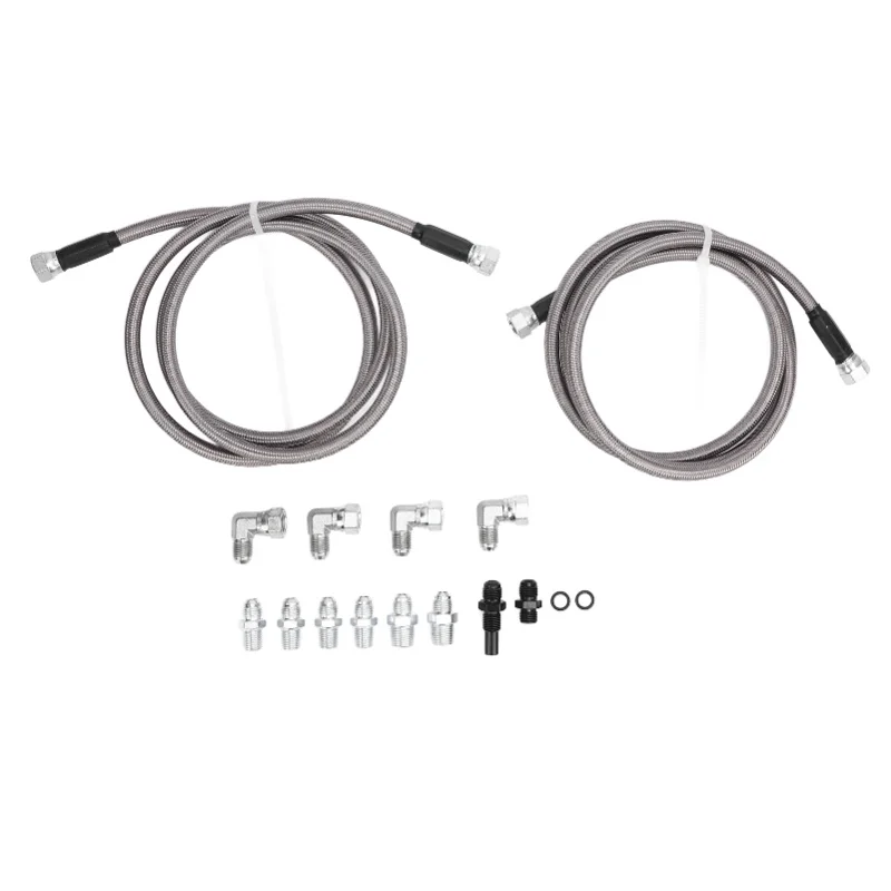 

6AN 70 Inch Transmission Fluid Oil Cooler Hose Line Kit Stainless Steel PTFE Woven Replacement For 4L80E TH350 TH400 4L60E 700R4