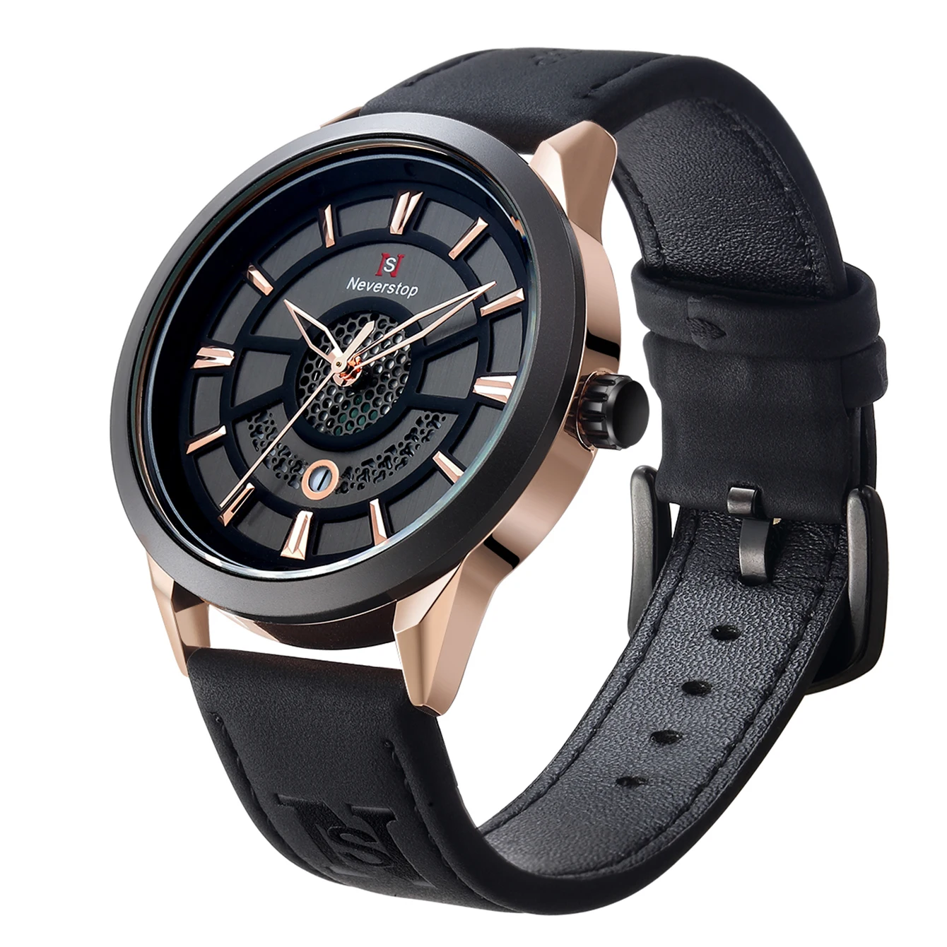 Часы UTHAI мужские деловые водонепроницаемые, оригинальные модные кварцевые наручные, с календарем и ремешком