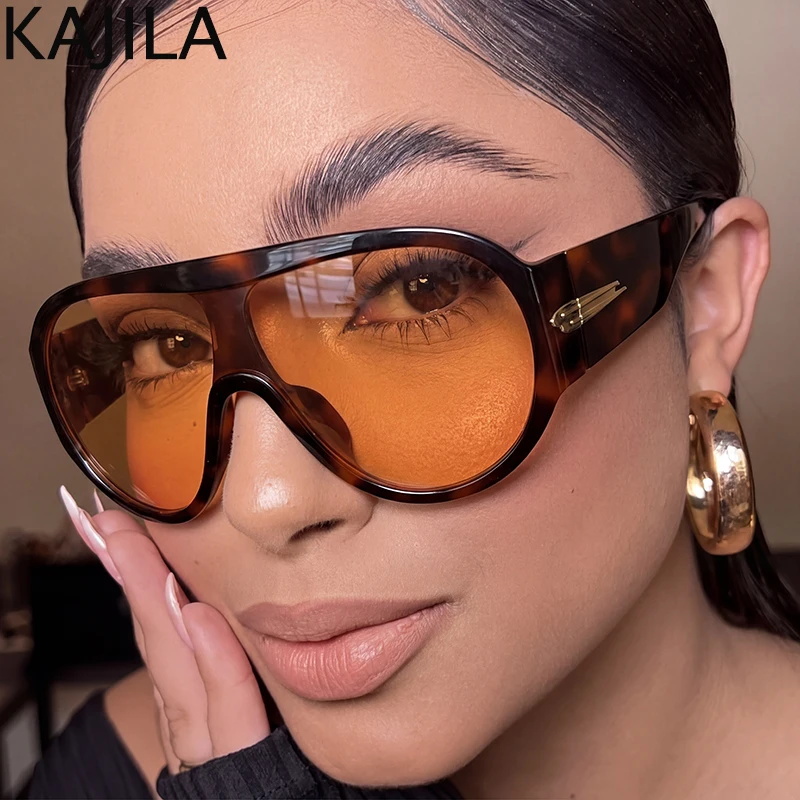 

Oversized One-Piece Shield Mask Sunglasses Women 2026 Luxury Brand Flat Top Windproof Sun Glasses Ladies Y2K Punk Goggle Shades