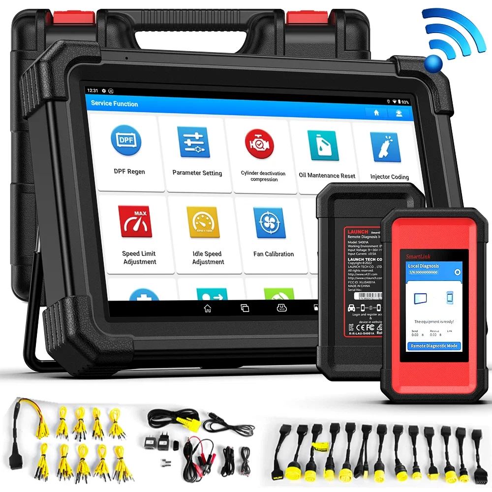 

LAUNCH X431 V+ SmartLink HD Heavy Duty Truck Scanner AUTO OBD2 Scan CAN FD DOIP J2534 ADAS ECU Coding All System Diagnostic Tool