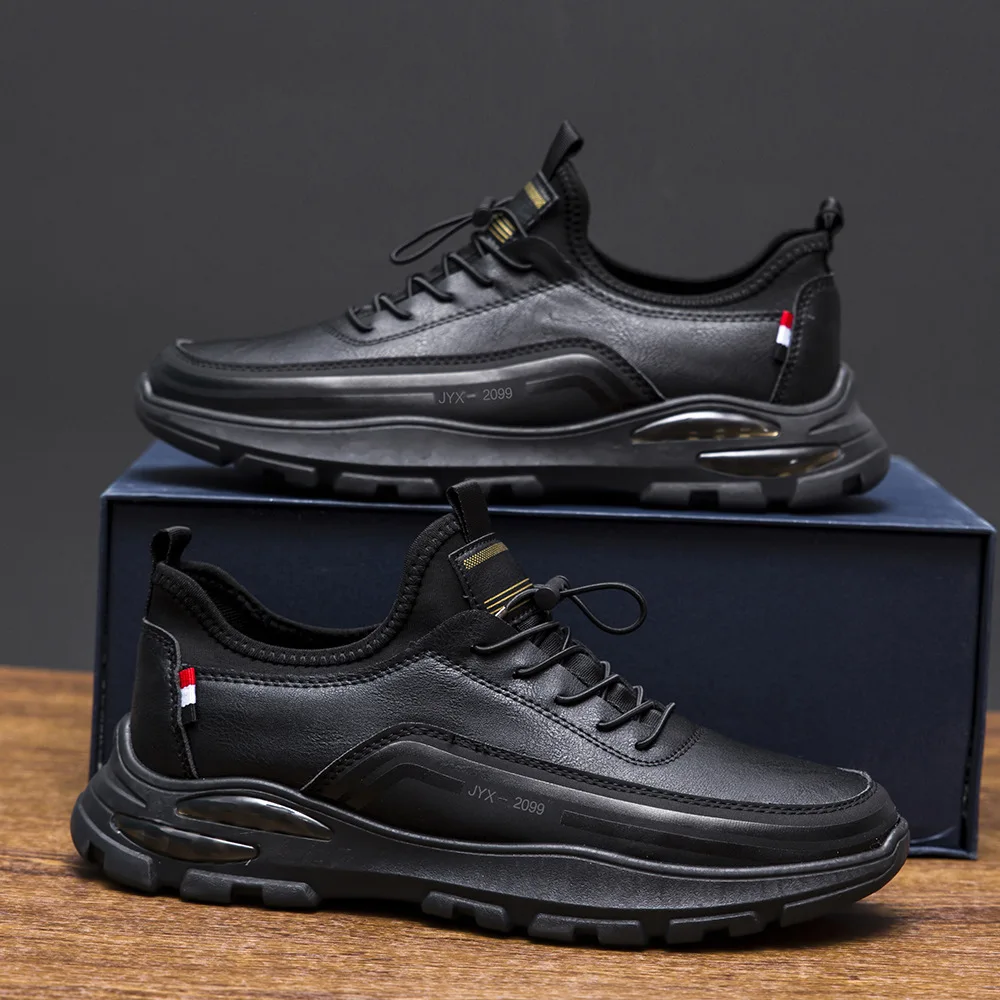 Men Leather Casual Shoes Vulcanized Shoes Autumn Fashion Luxury Sneakers Comfort Sports Platform Male Footwear Tenis Masculino