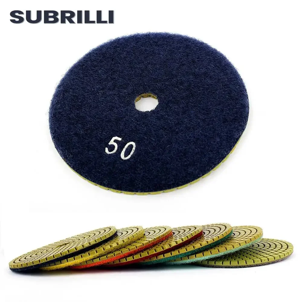 SUBRILLI 3 "แผ่นขัดเพชรแผ่นขัดสําหรับหินอ่อนหินแกรนิตล้อขัดแบบยืดหยุ่นสําหรับขัดมือเครื่องมือหินเซรามิค