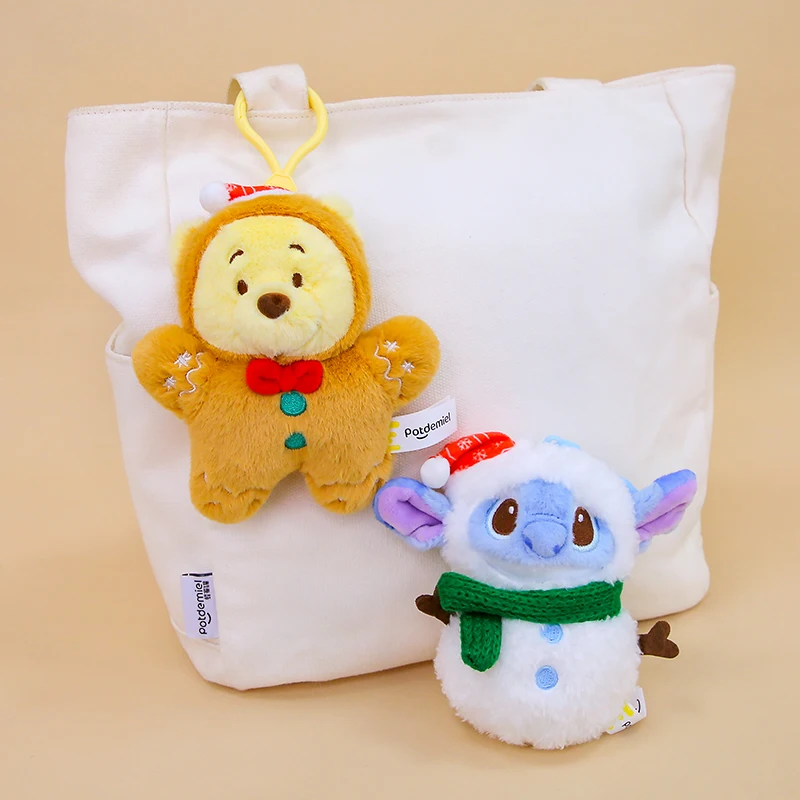 

Genuine Christmas Stitch, Lotso & Winnie Plush Keychain Set Holiday Themed Bag Charm Gift Cute Backpack Decor Toy Gift