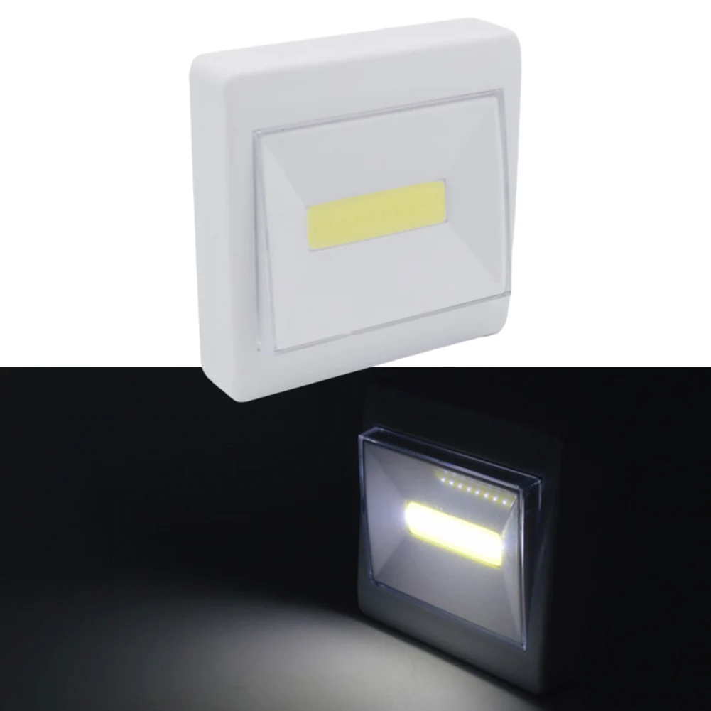 

Battery Powered COB LED Wall Switch Night Lights Easy Install And Replace Low Voltage Lighting For Closets Hallways Tool Box
