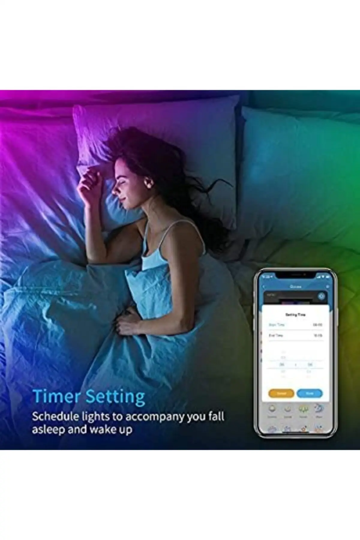 Bombilla Led inteligente de 9w que cambia de Color, luz de baile de ocio, Apple Store, Google Play