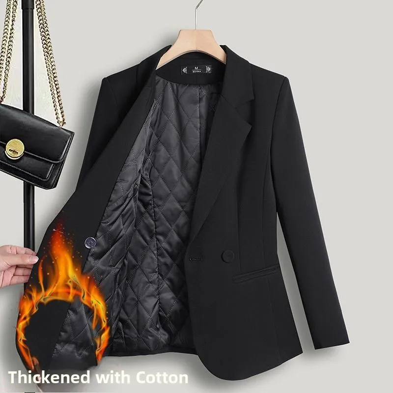 Black Casual Women's Suit Jacket 2024 New Style Elegant Workwear Set for Ladies Spring Autumn Season Chinese Manufacturer