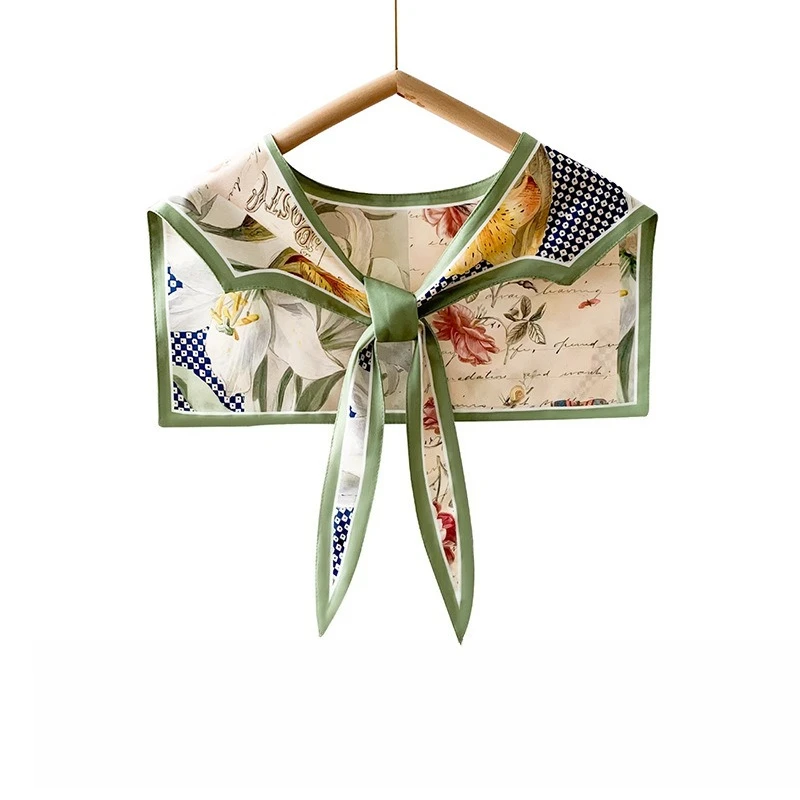 Blumenmuster-Krawattenschal Damen-Oberbekleidung Sommer Dünner Modischer Dekorativer Kragen mit Hemd Hochwertiger Schal