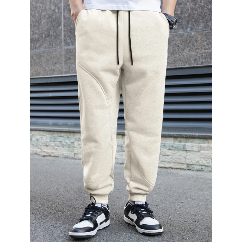 

Spring Autumn New Style Casual Pants Men's Loose Trendy Sports Cuffed Nine Point Composite Cotton Sweatpants Cargo Pants Men