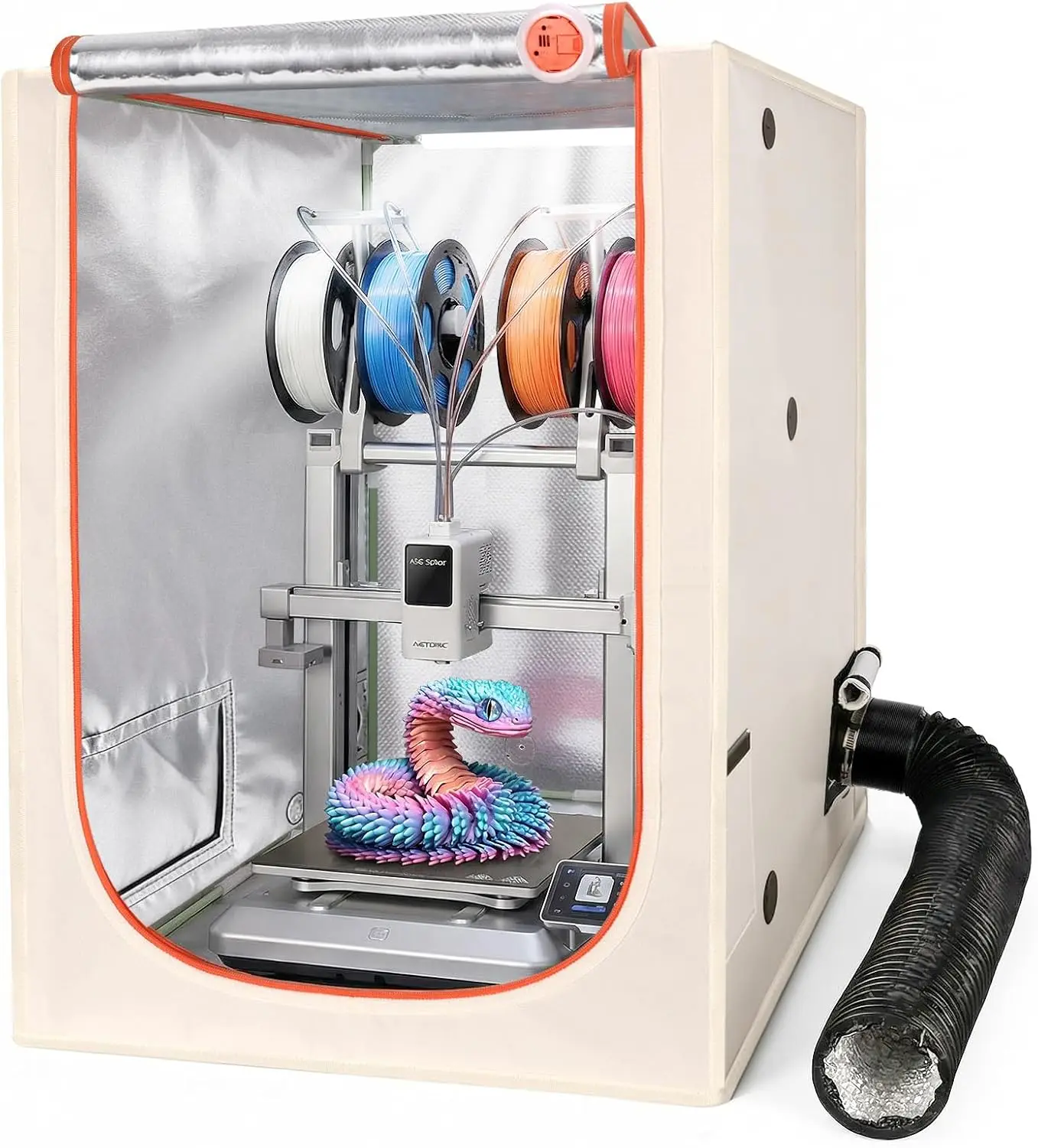 

3D Printer Enclosure, Large Cover with Ventilation & LED Light, 19.7x26.8x28.3in