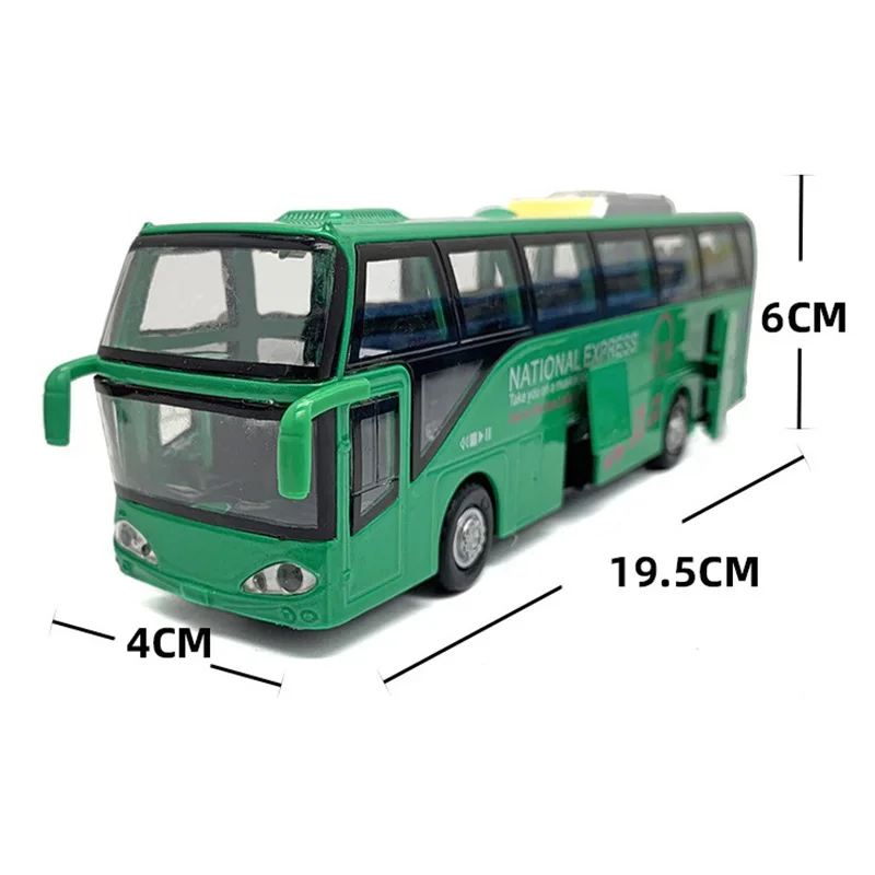 Modelli di auto in lega 1:32, autobus urbano ad alta simulazione, pressofuso, veicoli giocattolo, tirare indietro e lampeggiante e musicale, blu