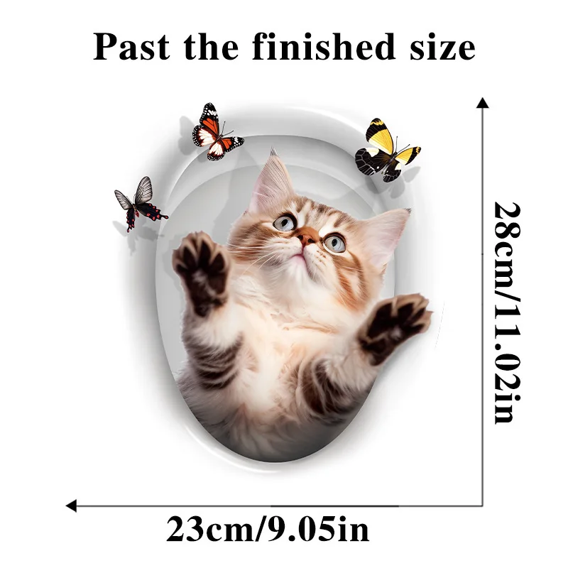 1pc Scary Cat Toilet Sticker - Unique Home Decoration Decal for a Fun Atmosphere