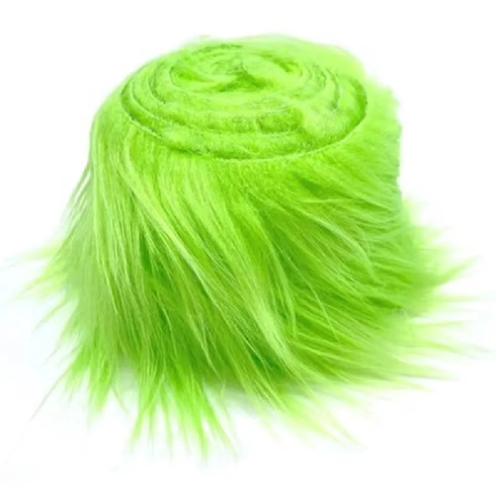 

Лента из искусственного меха DIY, мягкая, нарезаемая, для украшения новогодней елки, моющаяся, зеленая/белая, декоративная ткань для рождественских украшений